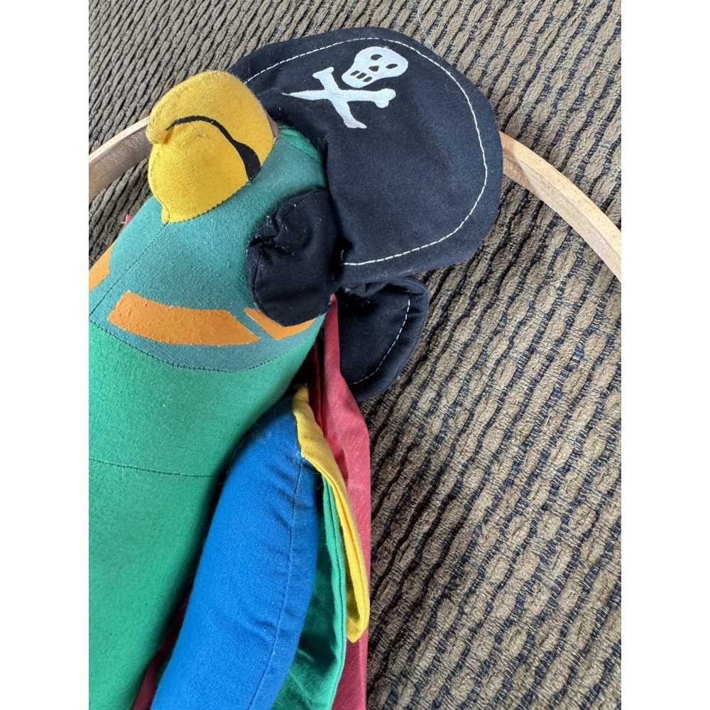 15" Hanging Parrot Plush Toy Stuffed Animal - Pirate - Picture 3 of 9